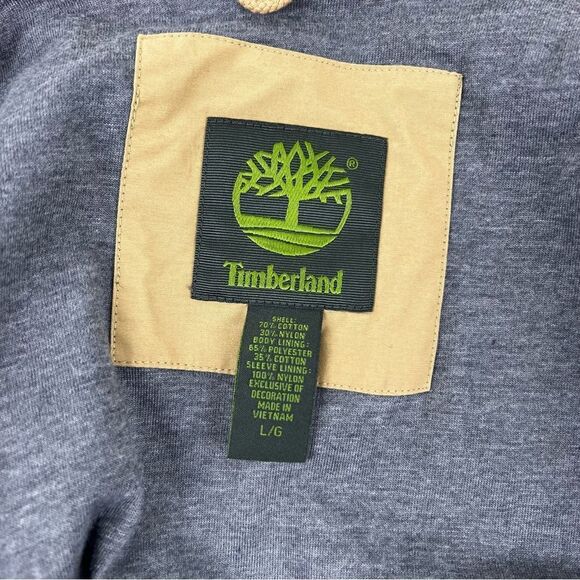 Timberland Soft Shell Jacket Beige Tan Cotton Nylon Water Repellent Size L - Picture 5 of 9